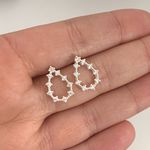 Brinco Gota Com Zirconia Prata 925
