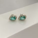 Brinco Gota Verde Turmalina Prata 925