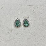 Brinco Gota Verde Turmalina Prata 925