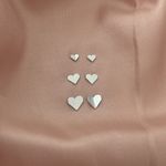 Trio Brinco Coraçao Origami Liso Prata 925