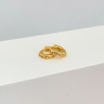 Argola Click Com pontos de Luz Banhada a Ouro 18k 