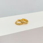 Argola Click Com Pontos De Luz Banhada A Ouro 18k 