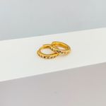 Argola Click Com Pontos De Luz Banhada A Ouro 18k
