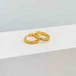 Argola Click Cravejada Zirconia Cristal Banhada a Ouro 18k