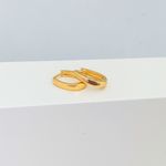 Argola Click Oval Lisa Banhada a Ouro 18k 