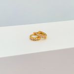 Argola Click Cravejada Zirconia Banhada a Ouro 18k