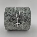 Corrente com Pingente Cruz Cravejada Prata 925 
