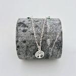 Choker Coração Verde e Arvore da Vida 2,5Gr Prata 925