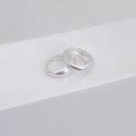 Argola Click Fio Abaulado Liso Prata 925