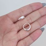 Argola Click Fio Abaulado Liso Prata 925