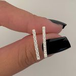 Brinco Palito Grande com Zirconia Prata 925