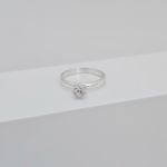 Anel Solitario Zirconia Cristal Prata 925