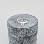 Anel Solitario Zirconia Cristal Prata 925