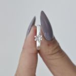 Anel Solitario Zirconia Cristal Prata 925