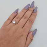 Anel Estilo Solitario Aro Torcido com Zirconia Prata 925