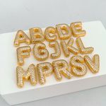 Pingente Letras Cravejada Em Zirconias Banhado a Ouro 18k