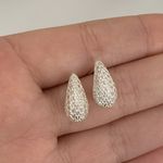 Brinco Gota Media Cravejada Zirconia Prata 925