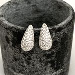 Brinco Gota Media Cravejada Zirconia Prata 925