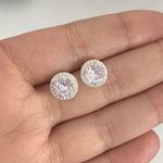 Brinco Redondo com Zirconia Cristal Prata 925