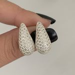 Brinco Gota Grande com Zirconia Prata 925