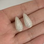 Brinco Gota Grande com Zirconia Prata 925