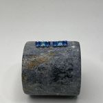 Brinco Três Quadrados Azul Escuro e Claro Prata 925