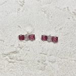 Brinco Quadrados Rosa Claro Prata 925