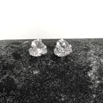 Brinco Coraçao Zirconia Cristal 6x6mm Prata 925