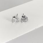 Brinco Coraçao Zirconia Cristal 6x6mm Prata 925