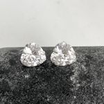 Brinco Coraçao Zirconia Cristal 10x10mm Prata 925