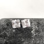 Brinco Carre Zirconia Cristal 8x8mm Prata 925