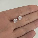 Brinco Carre Zirconia Cristal 6x6mm Prata 925