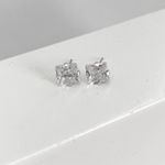 Brinco Carre Zirconia Cristal 6x6mm Prata 925