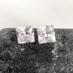 Brinco Carre Zirconia Cristal 10x10mm Prata 925