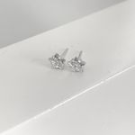 Brinco Estrela Zirconia Cristal 6x6mm Prata 925