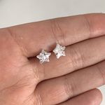 Brinco Estrela Zirconia Cristal 8x8mm Prata 925