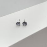 Brinco Baby 5mm Zirconia Roxa Prata 925