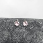 Brinco Baby 5mm Zirconia Rosa Prata 925