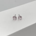 Brinco Baby 5mm Zirconia Rosa Prata 925