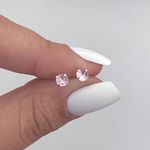Brinco Baby 5mm Zirconia Rosa Prata 925
