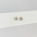 Brinco Solitário 6mm Banhado a Ouro 18k