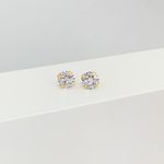 Brinco Solitário 8mm Banhado a Ouro 18k