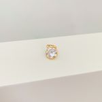 Pingente Solitário Zirconia Cristal 8mm Banhado a Ouro 18k