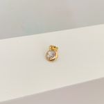 Pingente Solitário Zirconia Cristal 6mm Banhado a Ouro 18k 