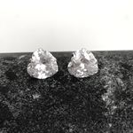 Brinco Coraçao com Zirconia Cristal 8x8mm Prata 925