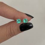 Brinco Solitário Zircônia Verde Turmalina Prata 925 