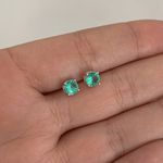 Brinco Solitário Zircônia Verde Turmalina Prata 925 