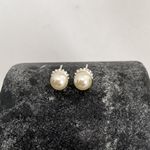 Brinco Pérola Base Cravejada Zircônia Prata 925