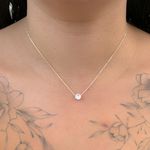 Colar Ponto de Luz Zirconia Cristal Prata 925