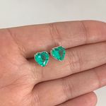Brinco Coração Verde Claro Prata 925 